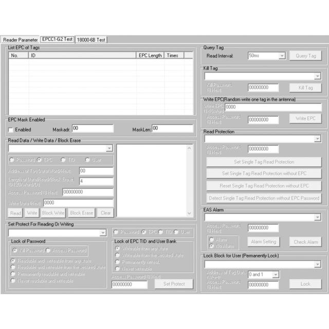 ISO18000-6C EPC RFID UHF reader software