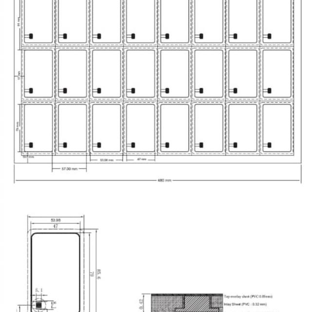 Arkusz Inlay RFID MIFARE 1k prelam